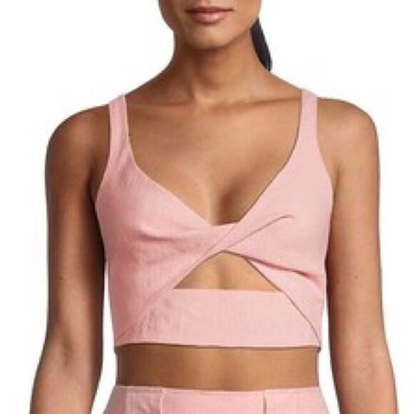 NWOT Bec & Bridge Bonnie Ramie Twist Front Cropped Tank Top in Peony size 10 - Picture 3 of 13